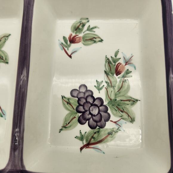 PFALTZGRAFF Grapevine 2 Part Rectangular‎ Divided Stoneware Server Discontinued - Picture 2 of 8